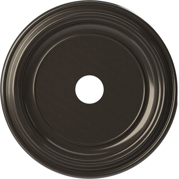 Ekena Millwork Traditional PVC Medallion (Canopies up to 13 1/2"), 22"OD x 3 1/2"ID x 1 1/2"P, Metallic Charcoal CMP22TRCCH - main